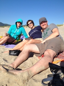 Greg, Stephanie, and me at the beach
